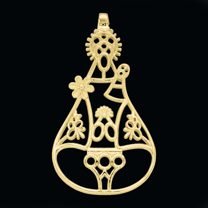 Imagen colgante Virgen de Covadonga baño chapado en oro Imagen colgante Virgen de Covadonga baño chapado en oro